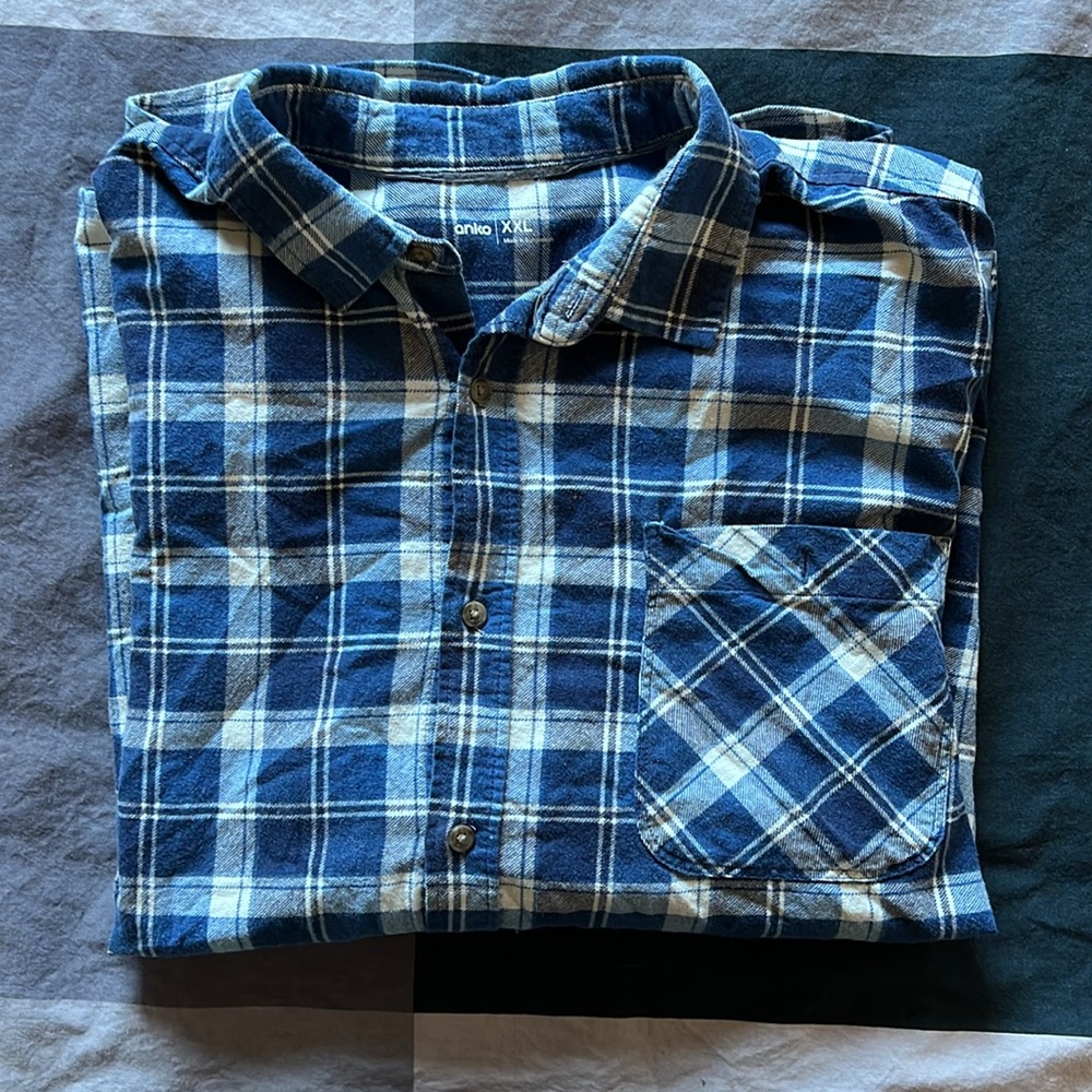 Blue/Gray “anko” button down flannel